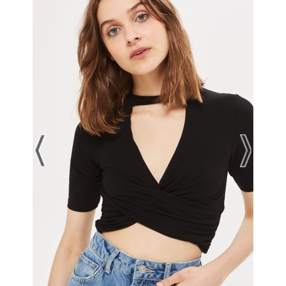 ◾️Topshop Choker Twist Hem Crop Top